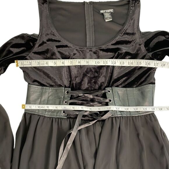 Hot Topic Gothic Dress Velvet/Sheer Chiffon - Picture 6 of 10